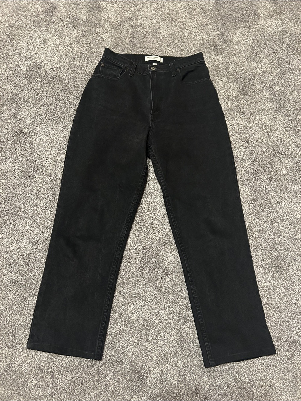Abercrombie High-Rise Straight Leg Women's Jeans - Black